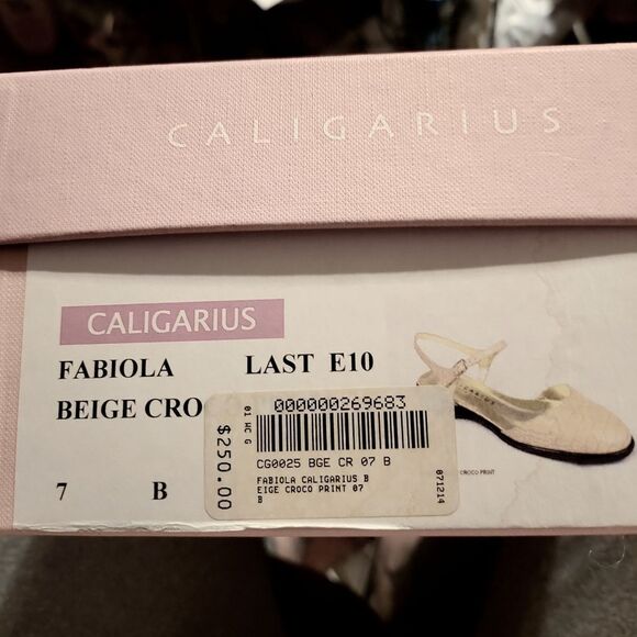 Caligarius made in italy fabiola,beige crocodile  sz.7 - Picture 6 of 7